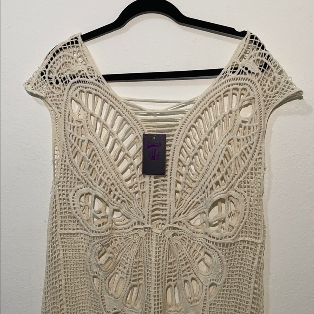 NWT Crochet Butterfly Beach Cover-up